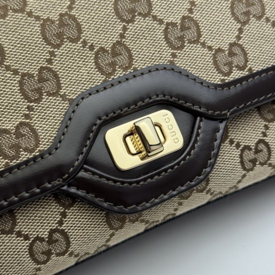 Replica Borsa a tracolla piccola Gucci Luce 786027 Marrone