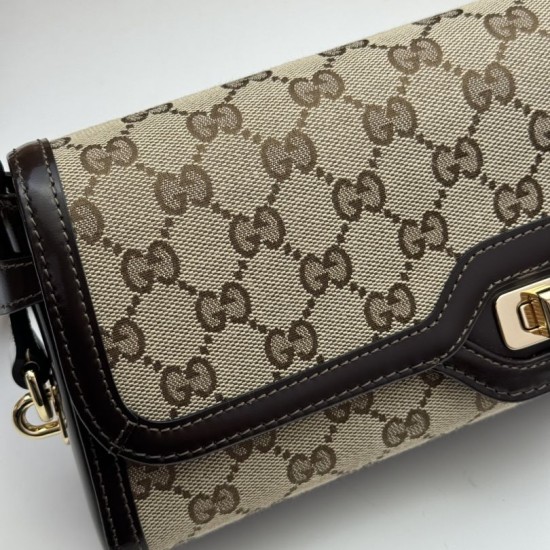Replica Borsa a tracolla piccola Gucci Luce 786027 Marrone