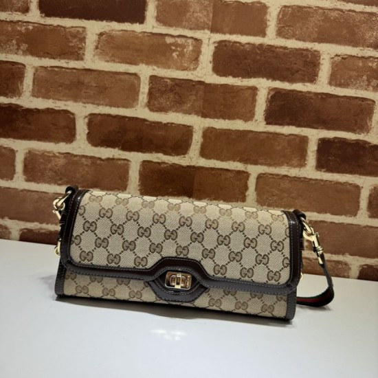 Replica Borsa a tracolla piccola Gucci Luce 786027 Marrone