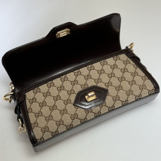 Replica Borsa a tracolla piccola Gucci Luce 786027 Marrone