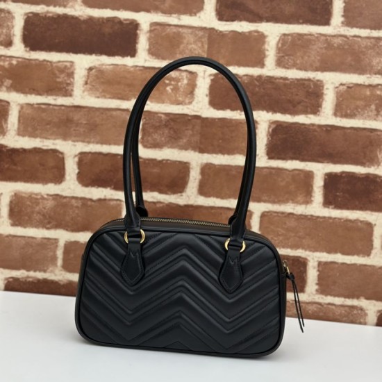Replica Borsa piccola con manico superiore Gucci GG Marmont 795199 Nera