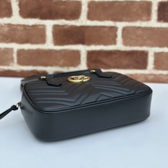 Replica Borsa piccola con manico superiore Gucci GG Marmont 795199 Nera