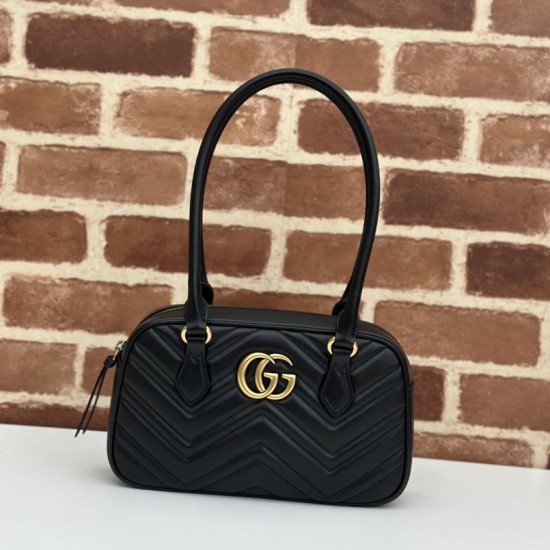Replica Borsa piccola con manico superiore Gucci GG Marmont 795199 Nera
