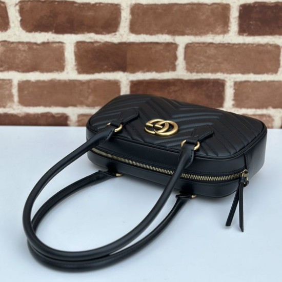 Replica Borsa piccola con manico superiore Gucci GG Marmont 795199 Nera