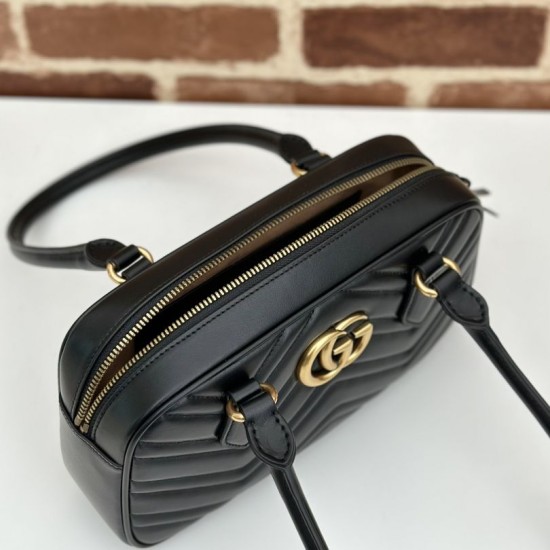 Replica Borsa piccola con manico superiore Gucci GG Marmont 795199 Nera