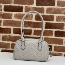 Replica Borsa piccola con manico superiore Gucci GG Marmont 795199 Bianca