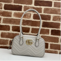 Replica Borsa piccola con manico superiore Gucci GG Marmont 795199 Bianca