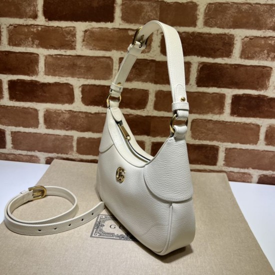 Replica Borsa a tracolla piccola a forma di mezzaluna Gucci Aphrodite 731817 Bianca