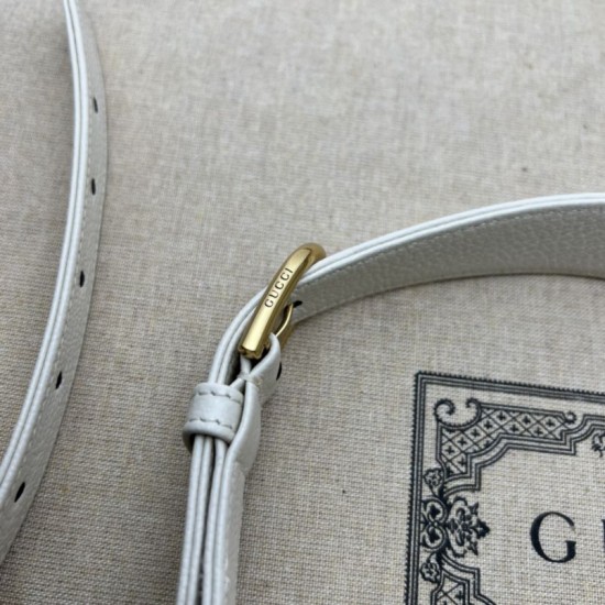 Replica Borsa a tracolla piccola a forma di mezzaluna Gucci Aphrodite 731817 Bianca
