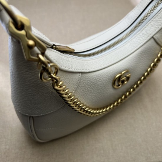 Replica Borsa a tracolla piccola a forma di mezzaluna Gucci Aphrodite 731817 Bianca