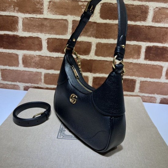 Replica Borsa a tracolla piccola a forma di mezzaluna Gucci Aphrodite 731817 Nera