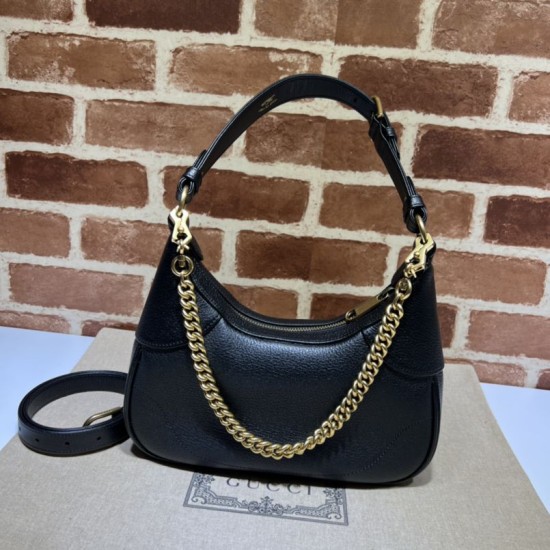 Replica Borsa a tracolla piccola a forma di mezzaluna Gucci Aphrodite 731817 Nera