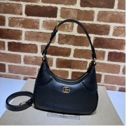 Replica Borsa a tracolla piccola a forma di mezzaluna Gucci Aphrodite 731817 Nera
