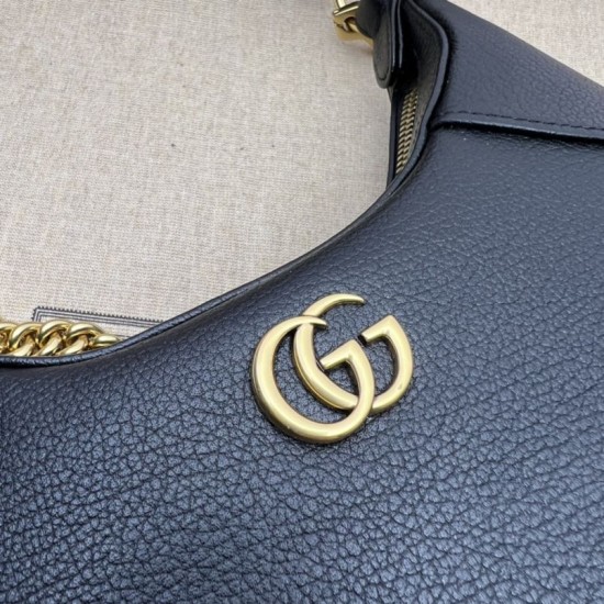 Replica Borsa a tracolla piccola a forma di mezzaluna Gucci Aphrodite 731817 Nera