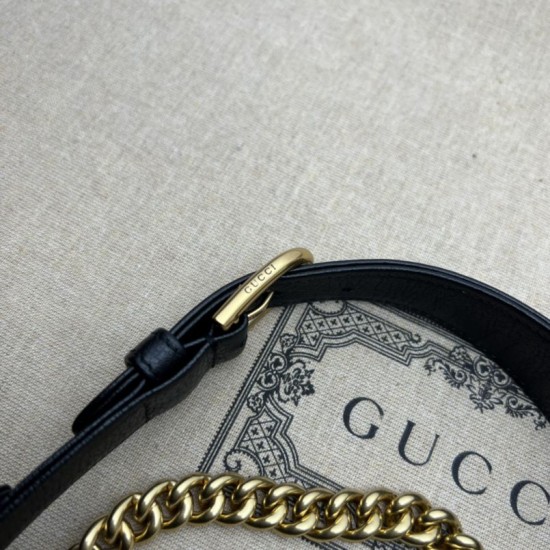 Replica Borsa a tracolla piccola a forma di mezzaluna Gucci Aphrodite 731817 Nera