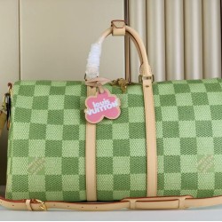 Replica Borsa da uomo Louis Vuitton Keepall Bandouliere 50 N40667 Tela rivestita Damier Golf