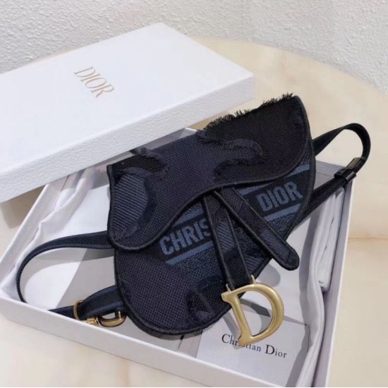 Replica Marsupio Dior Saddle Pouch Camouflage Blu