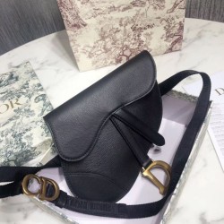 Replica Marsupio Dior Saddle granulato nero