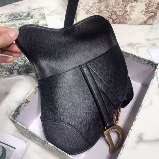 Replica Marsupio Dior Saddle granulato nero
