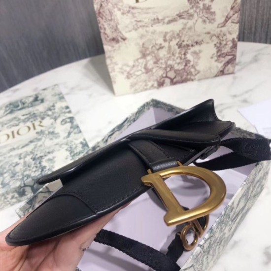 Replica Marsupio Dior Saddle granulato nero