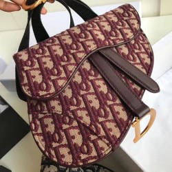 Replica Marsupio Dior Saddle Tela bordeaux obliqua