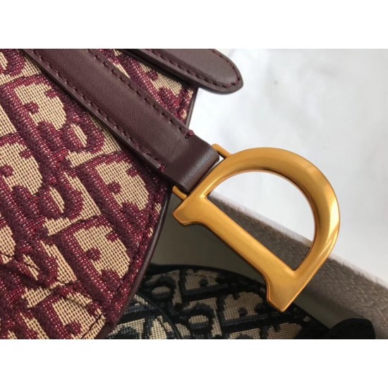 Replica Marsupio Dior Saddle Tela bordeaux obliqua