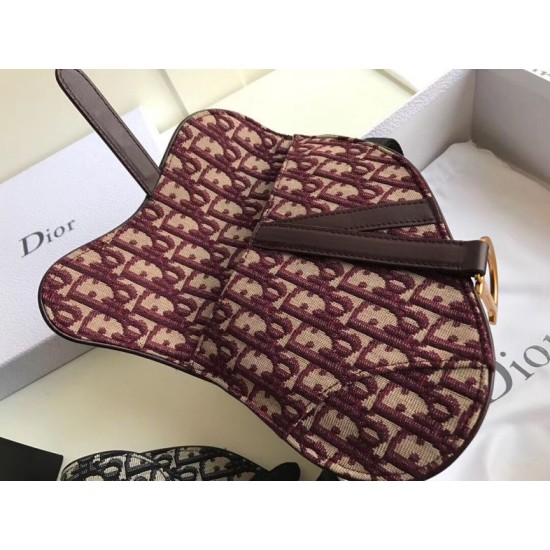 Replica Marsupio Dior Saddle Tela bordeaux obliqua