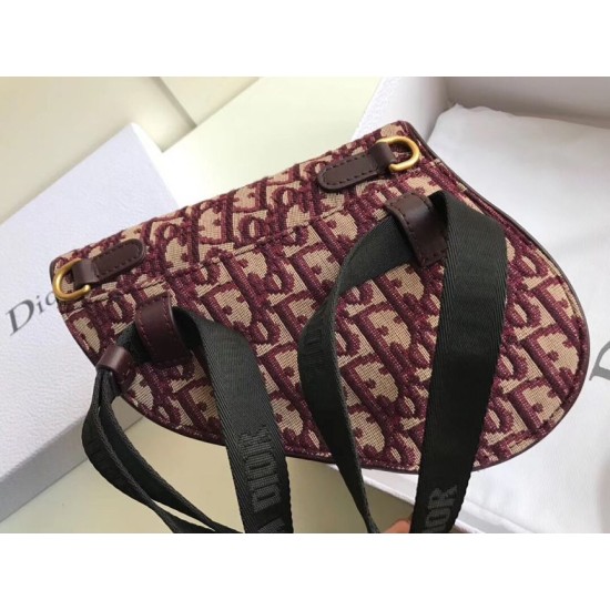 Replica Marsupio Dior Saddle Tela bordeaux obliqua