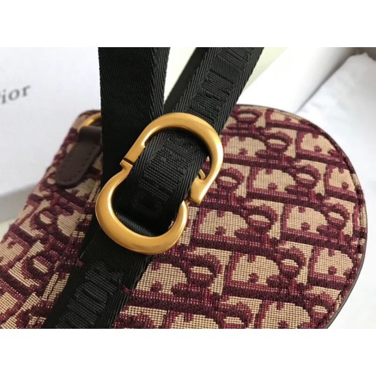 Replica Marsupio Dior Saddle Tela bordeaux obliqua
