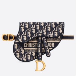 Replica Dior Saddle Pouch Marsupio Oblique Tela Blu