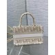 Replica Borsa Dior Mini Book Tote con tracolla Borsa Dior Ricamo Dior Oblique color oro
