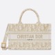 Replica Borsa Dior Mini Book Tote con tracolla Borsa Dior Ricamo Dior Oblique color oro