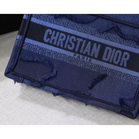 Replica Dior Mini Book Tote Borsa Dior Tela mimetica Blu