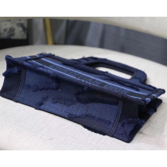 Replica Dior Mini Book Tote Borsa Dior Tela mimetica Blu