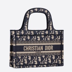 Replica Dior Mini Book Tote Borsa Dior Oblique Canvas Blu