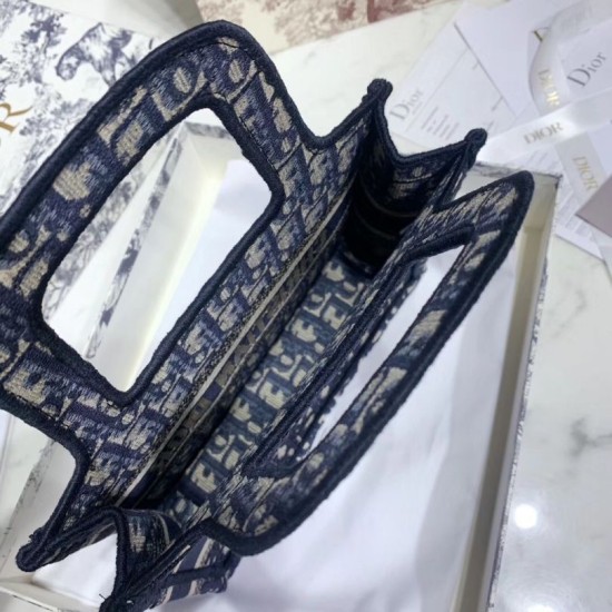 Replica Dior Mini Book Tote Borsa Dior Oblique Canvas Blu