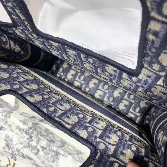 Replica Dior Mini Book Tote Borsa Dior Oblique Canvas Blu
