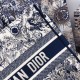 Replica Borsa tote Dior piccola a libro Toile De Jouy con motivo tela blu