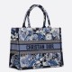 Replica Borsa Dior Media Book Tote Zodiac Fantastico Ricamo Blu