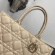 Replica Borsa Dior Media Book Tote con tracolla Borsa Dior Macrocannage Beige