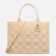 Replica Borsa Dior Media Book Tote con tracolla Borsa Dior Macrocannage Beige