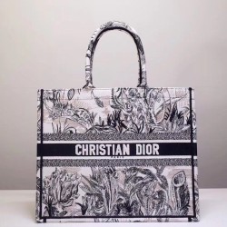 Replica Borsa Dior Book Tote Toile de Jouy Carnivora Motivo Grigio
