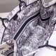 Replica Borsa Dior Book Tote Toile de Jouy Carnivora Motivo Grigio