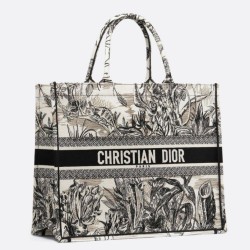 Replica Borsa Dior Book Tote Toile de Jouy Carnivora Motivo Grigio