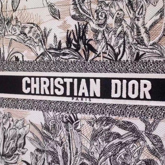 Replica Borsa Dior Book Tote Toile de Jouy Carnivora Motivo Grigio