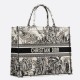 Replica Borsa Dior Book Tote Toile de Jouy Carnivora Motivo Grigio