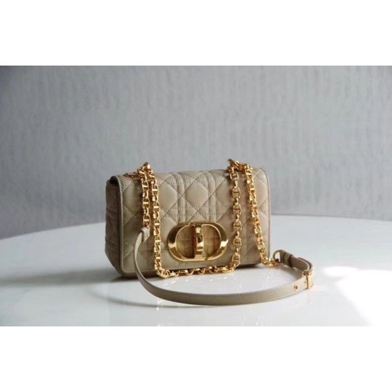 Replica Borsa Caro piccola Dior in pelle di vitello Cannage Beige