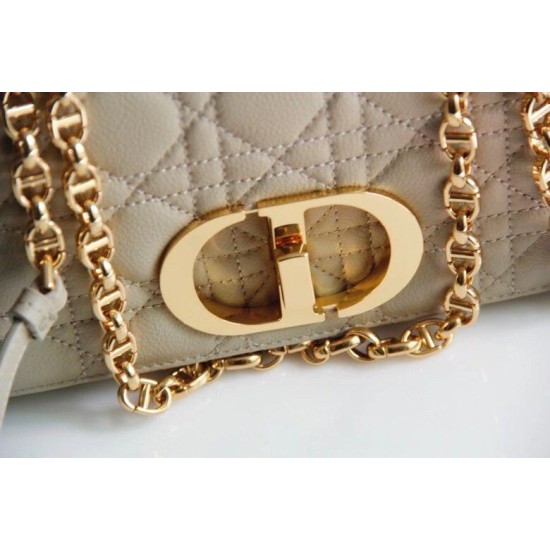 Replica Borsa Caro piccola Dior in pelle di vitello Cannage Beige