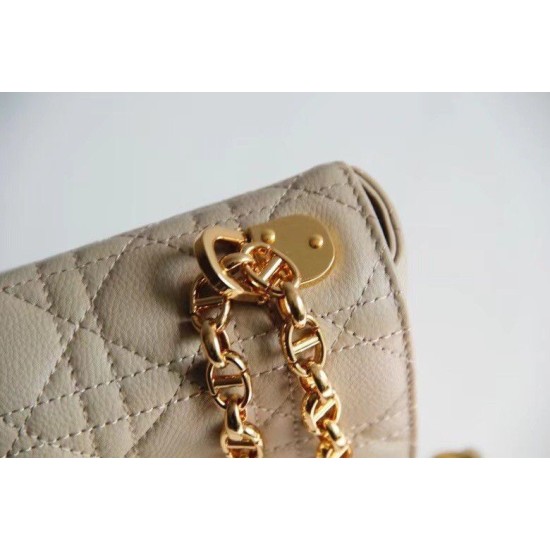 Replica Borsa Caro piccola Dior in pelle di vitello Cannage Beige