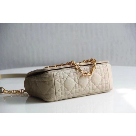 Replica Borsa Caro piccola Dior in pelle di vitello Cannage Beige